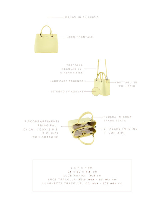 Bolso de mano MARGOT BIG CANVAS LE - AMARILLO LIMÓN