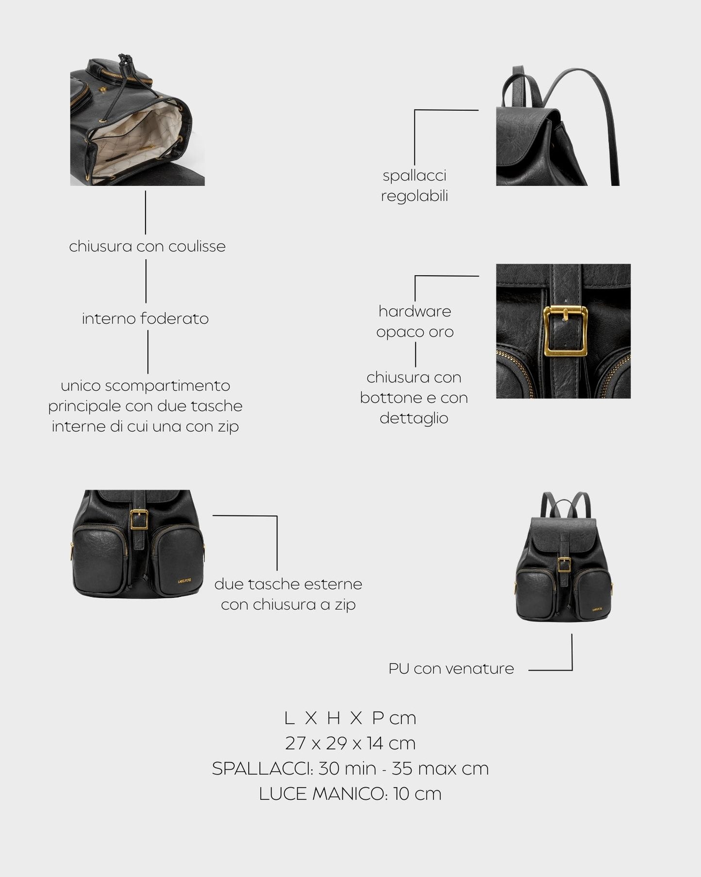 SUMMER BACKPACK backpack - BLACK GOLD