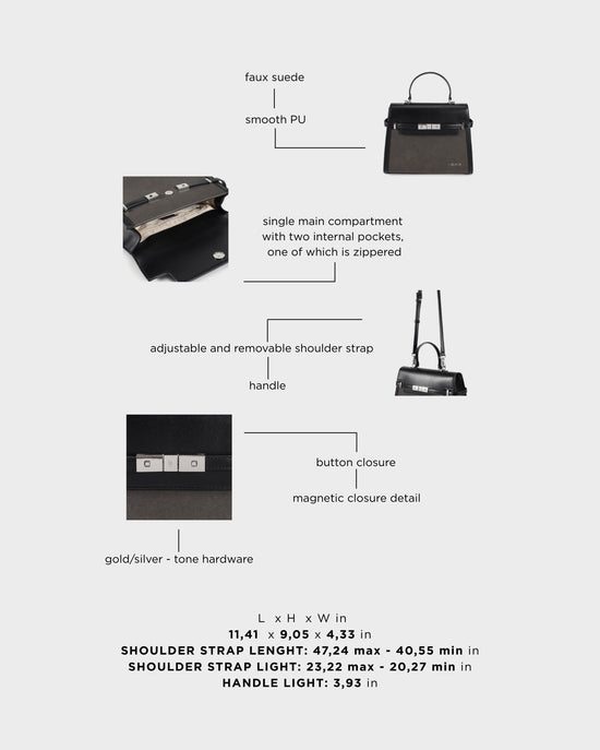GRACE SUEDE BIG handbag - BLACK