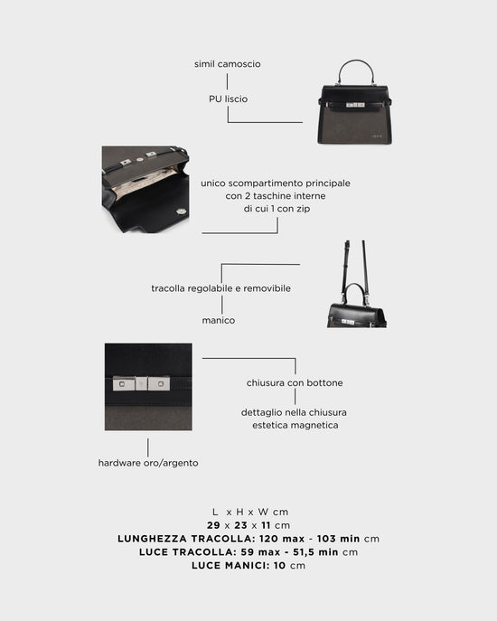 GRACE SUEDE BIG handbag - BLACK