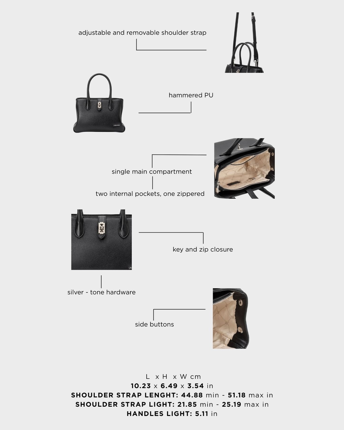 Borsa a mano LENÚ - BLACK