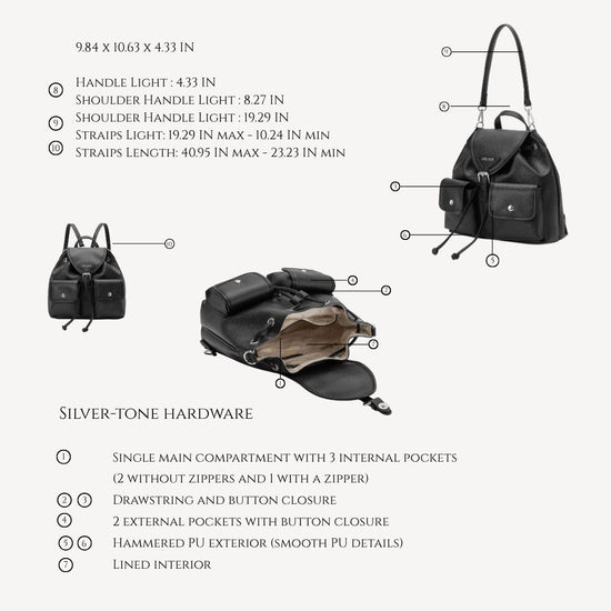 Backpack BAGPACK - BLACK SILVER