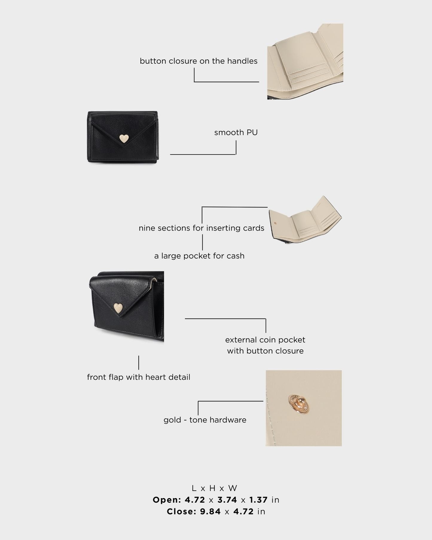 Portafoglio MELROSE  WALLET - BLACK