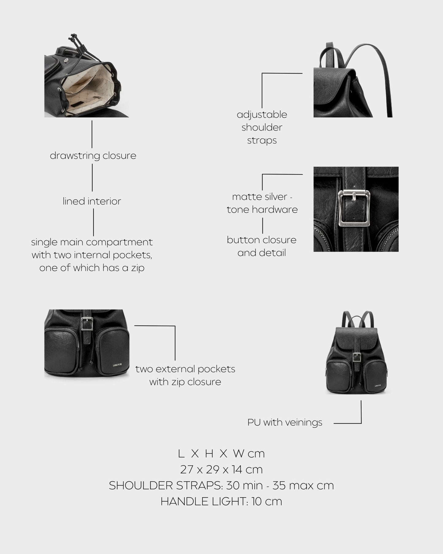 SUMMER BACKPACK backpack - BLACK SILVER