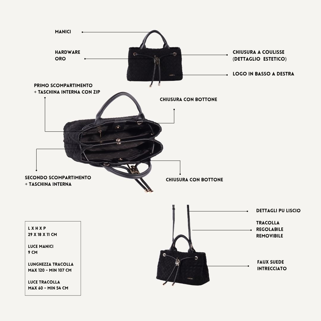 Bolso de mano MEGAN SIMILANTE - NEGRO ORO