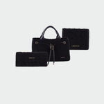 MEGAN FAUX SUEDE MATCHING SET - BLACK GOLD