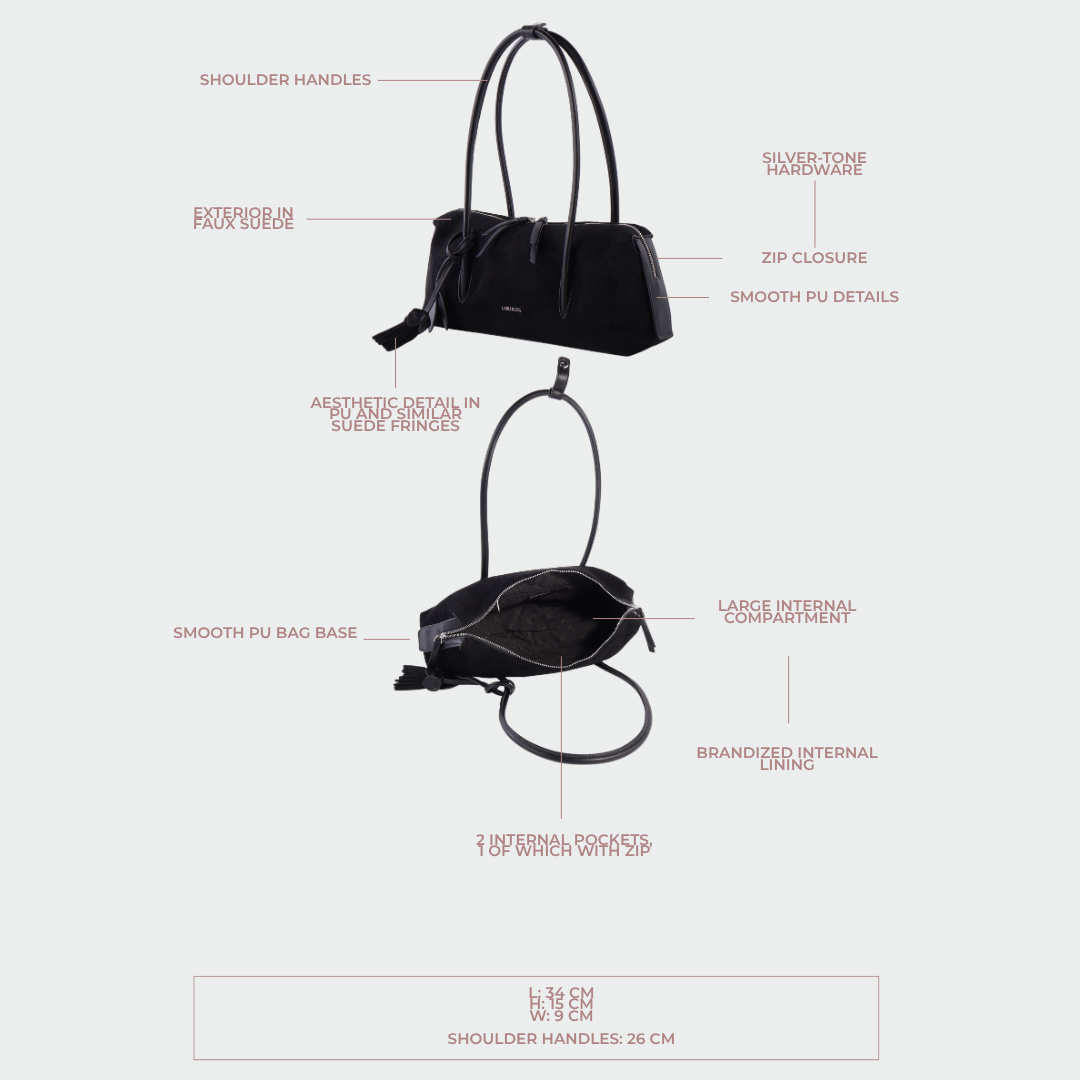 Borsa a spalla LIVIA - BLACK SILVER