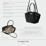 Borsa a spalla BRIELLE BIG SIMILSUEDE - BLACK SILVER