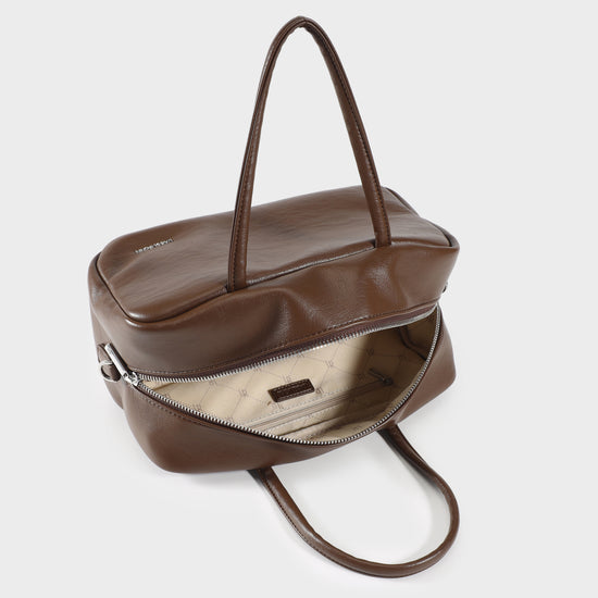 Bolso estilo baúl BLAKE BIG - BROWN