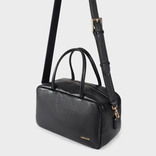 Bolso estilo satchel BLAKE BIG - NEGRO DORADO