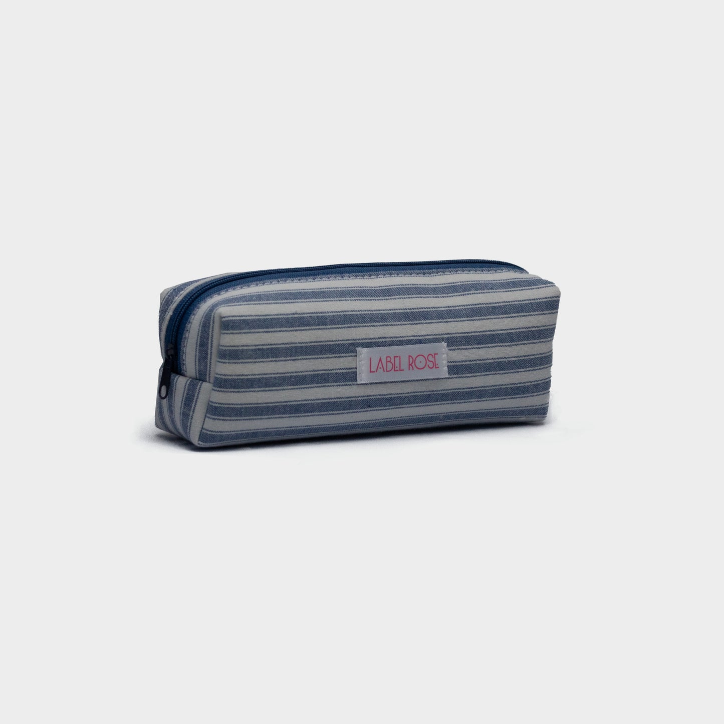 Striped pencil case - BLUE