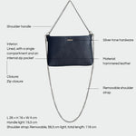 ANNIE genuine leather clutch - BLUE