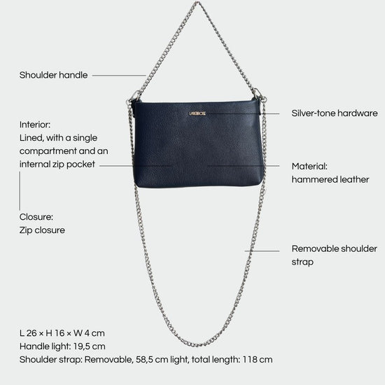 ANNIE genuine leather clutch - BLUE