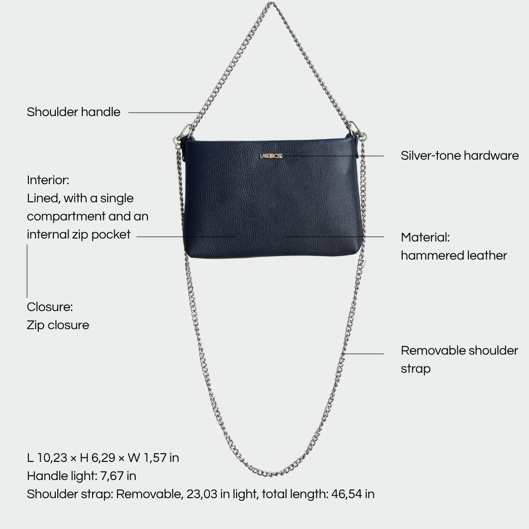ANNIE genuine leather clutch - BLUE