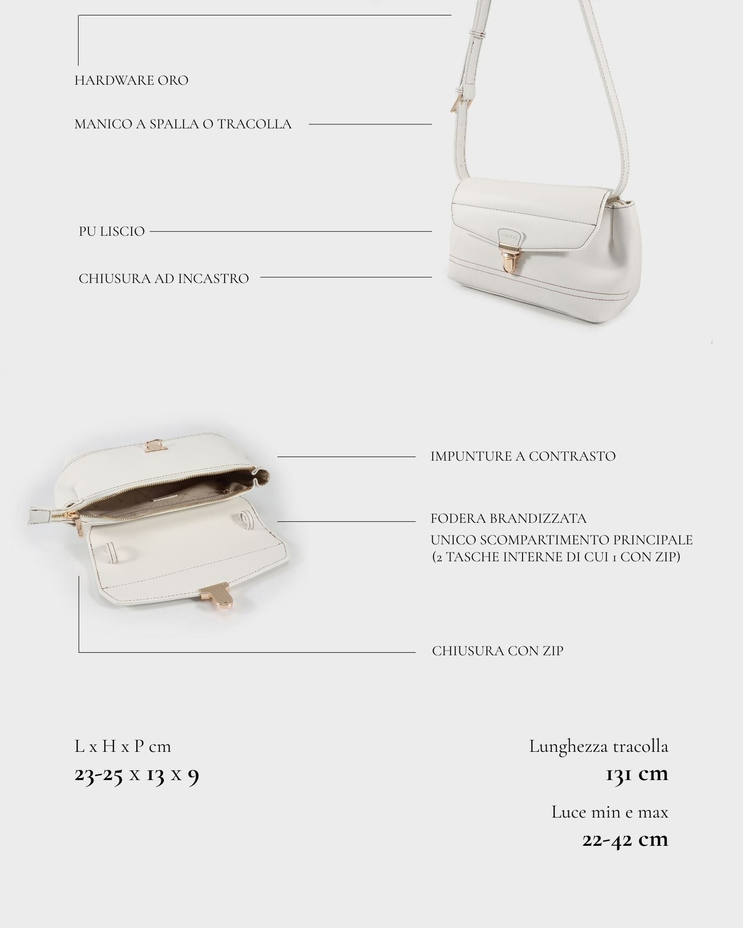 Bolso de hombro GWYNETH - BLANCO