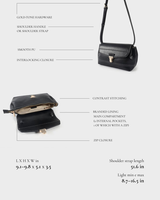 Borsa a spalla GWYNETH- BLACK