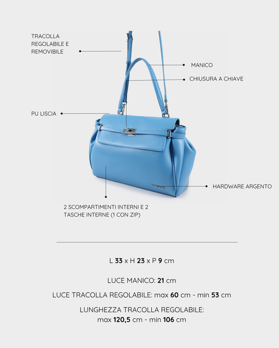 Bolso bandolera QUINN - AZUL CLARO