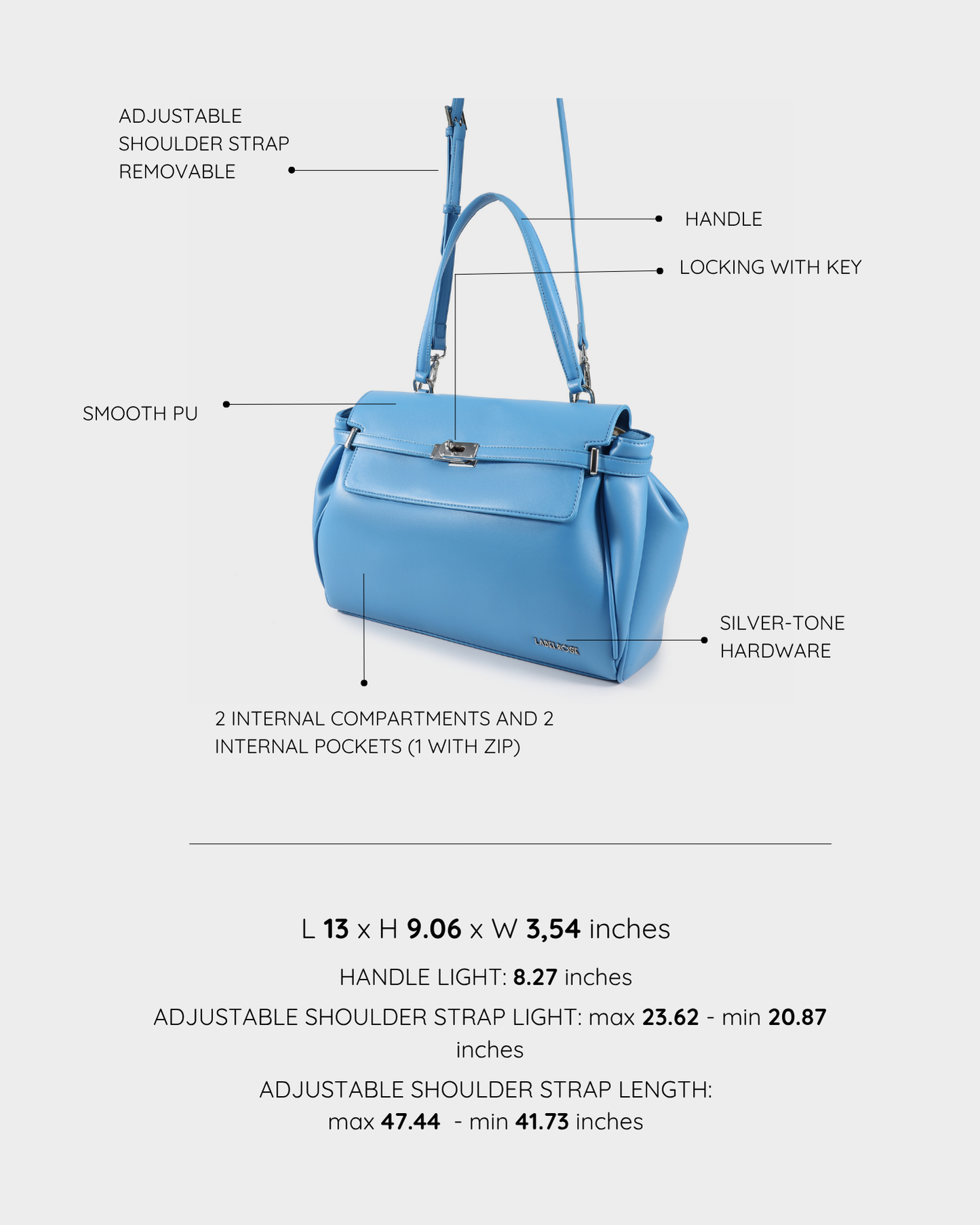 QUINN-LIGHT BLUE shoulder bag