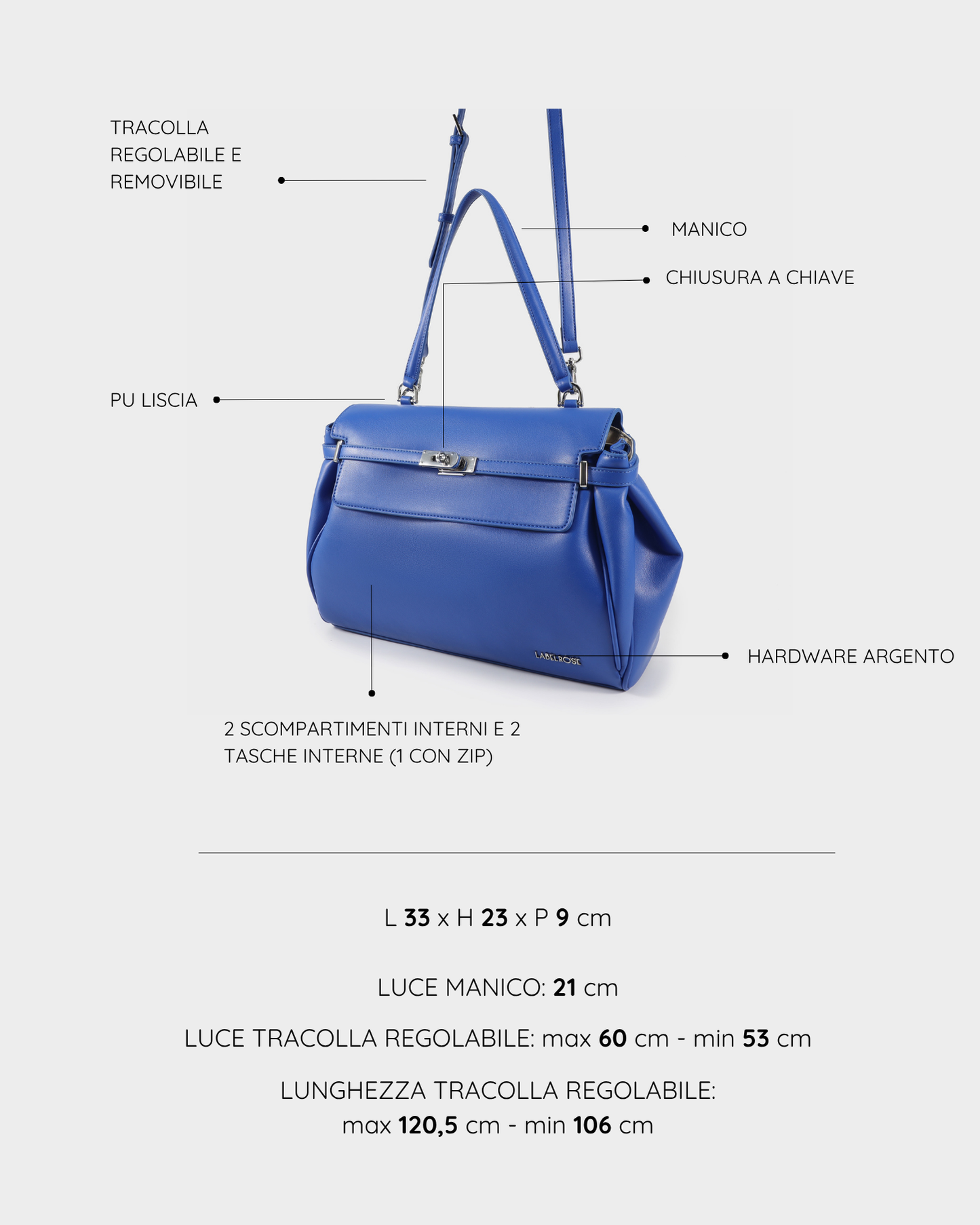 QUINN Shoulder Bag - ELECTRIC BLUE
