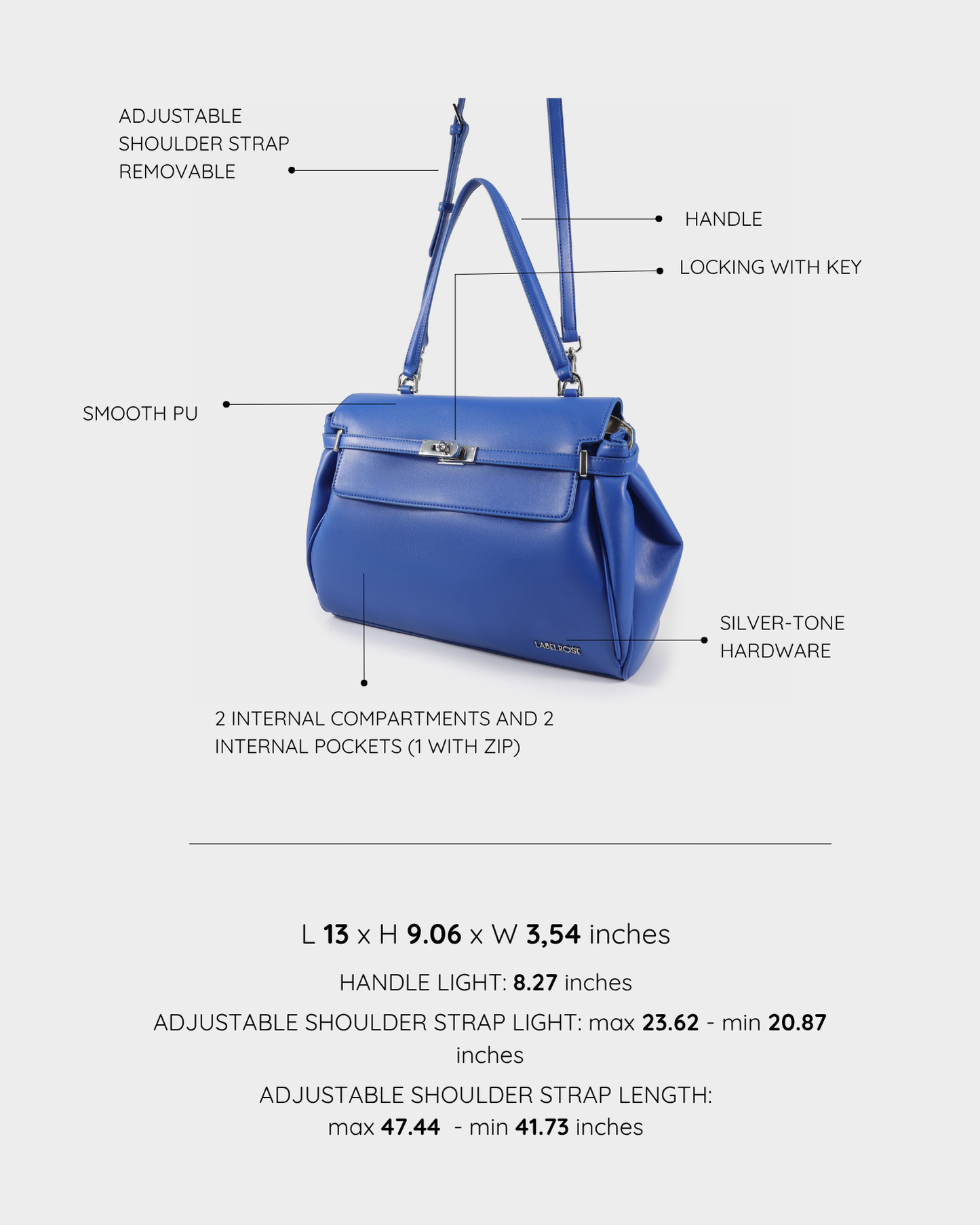 QUINN Shoulder Bag - ELECTRIC BLUE