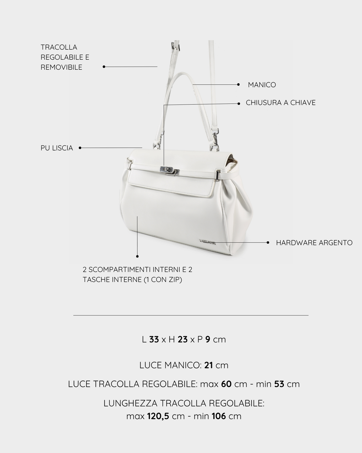 QUINN Shoulder Bag - WHITE
