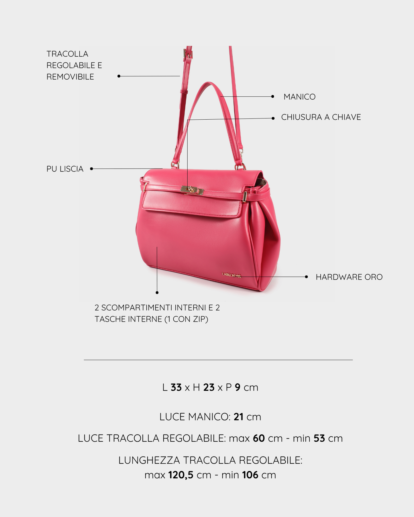 Bandolera QUINN- FUCSIA