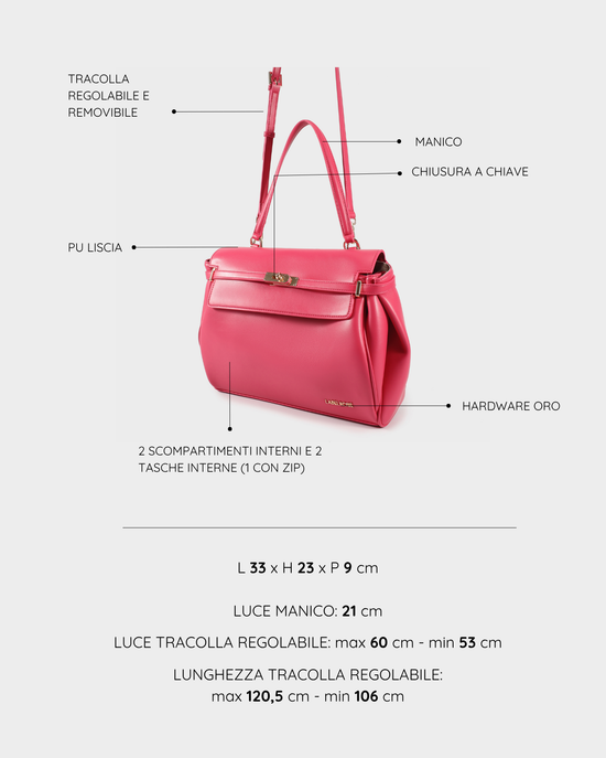 Borsa a tracolla QUINN- FUXIA