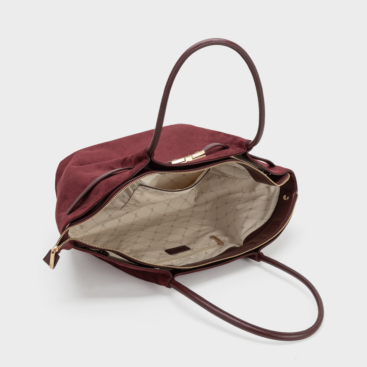Bolso de hombro BRIELLE BIG EN ANTE SINTÉTICO - BURDEOS