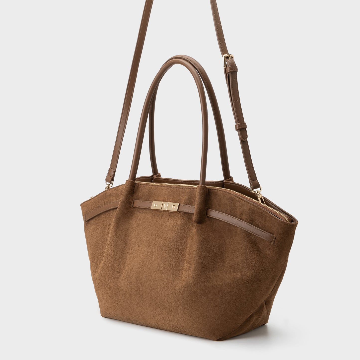 Borsa a spalla BRIELLE BIG SIMILSUEDE - LIGHT BROWN