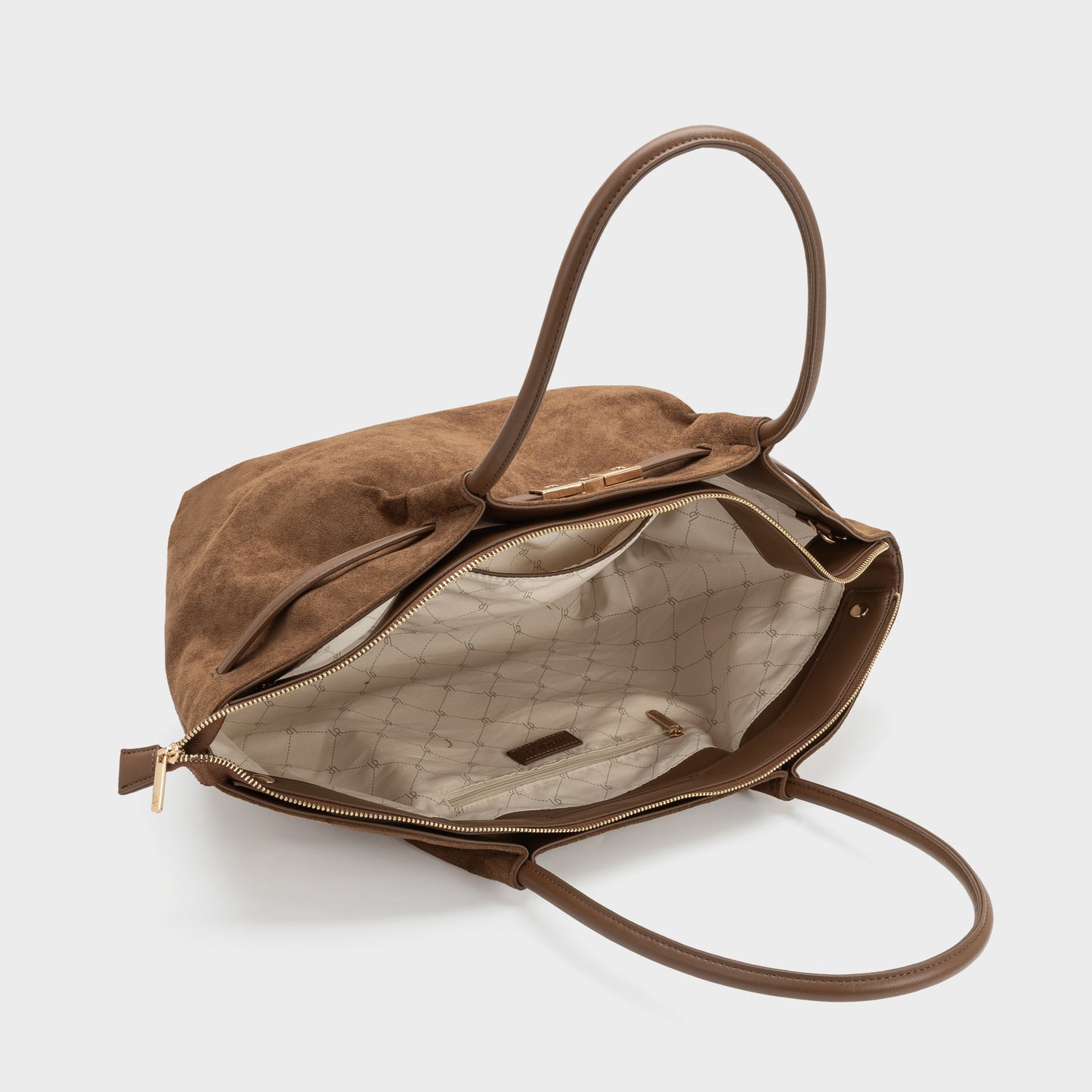 Borsa a spalla BRIELLE BIG SIMILSUEDE - LIGHT BROWN