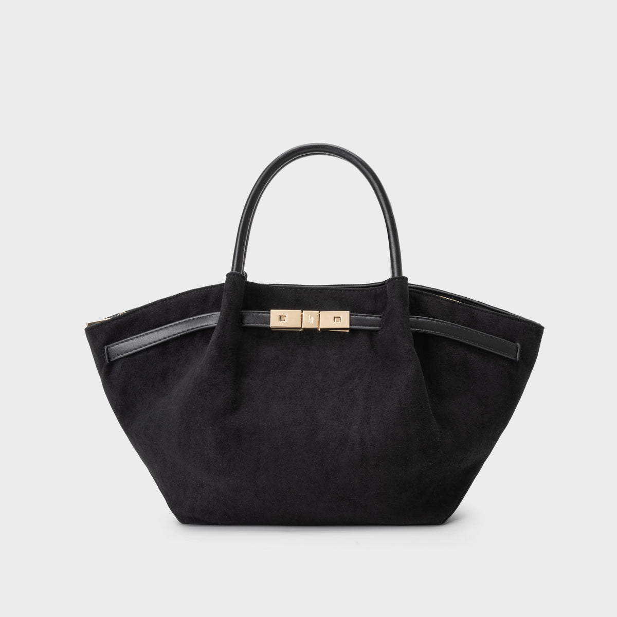 Bolso de mano BRIELLE SMALL EFECTO ANTE - NEGRO DORADO