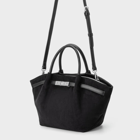 Borsa a mano BRIELLE SMALL SIMILSUEDE - BLACK SILVER