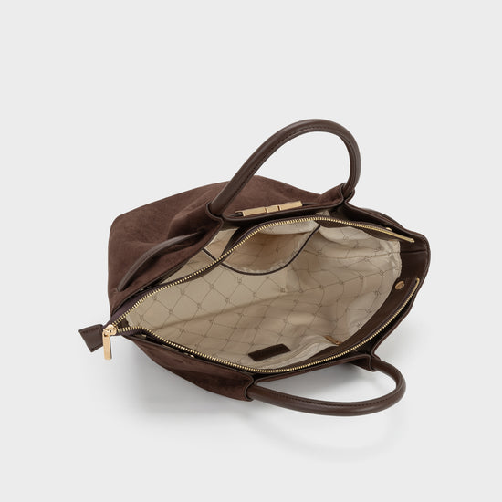 Borsa a mano BRIELLE SMALL SIMILSUEDE - DARK BROWN