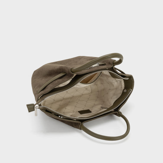 Borsa a mano BRIELLE SMALL SIMILSUEDE - MUD GREEN