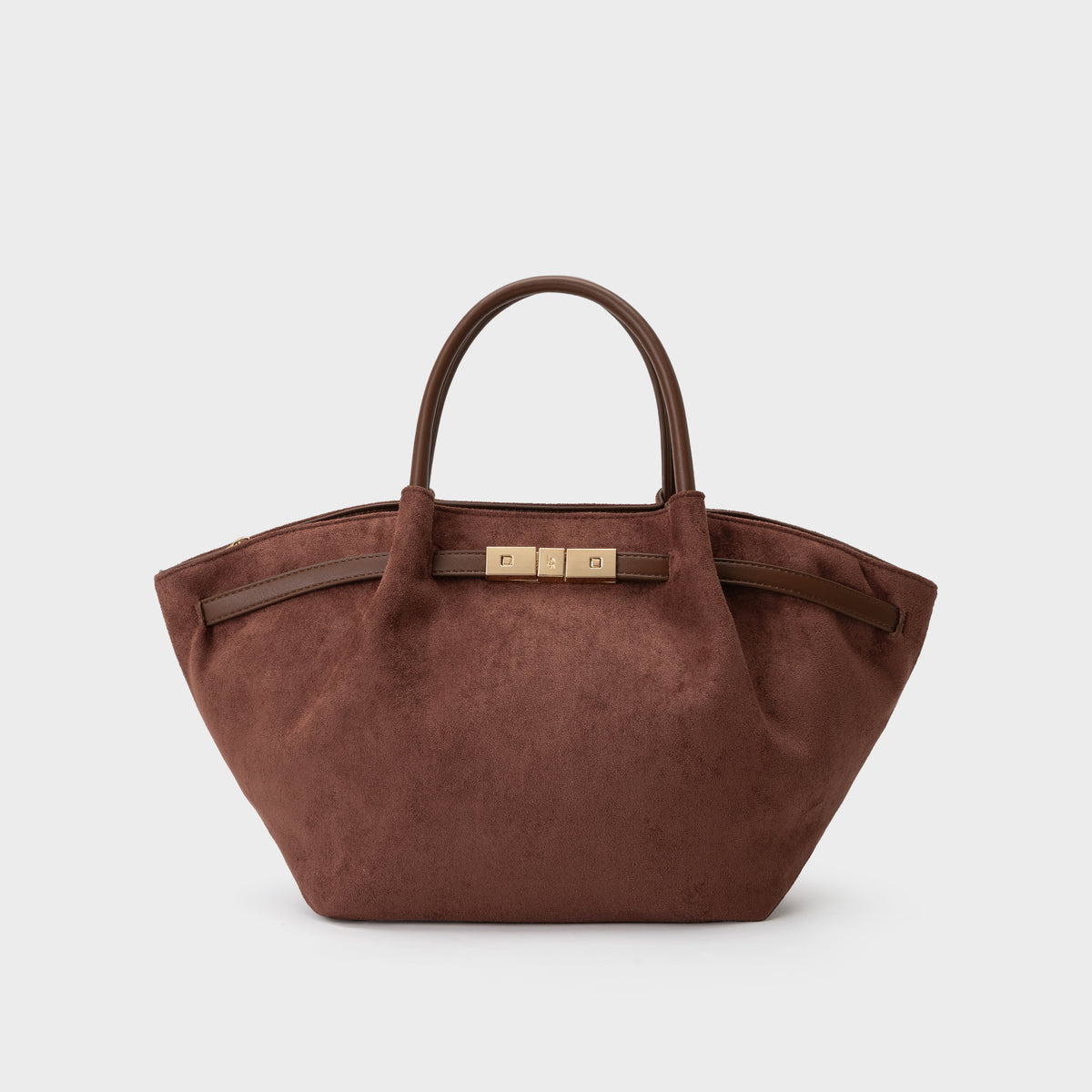 Bolso de mano BRIELLE SMALL EFECTO ANTE - WARM BROWN