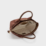 Bolso de mano BRIELLE SMALL EFECTO ANTE - WARM BROWN