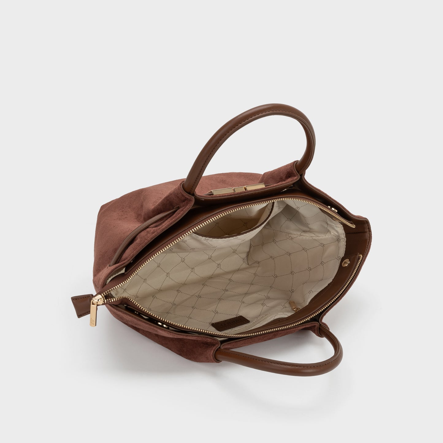 Bolso de mano BRIELLE SMALL EFECTO ANTE - WARM BROWN
