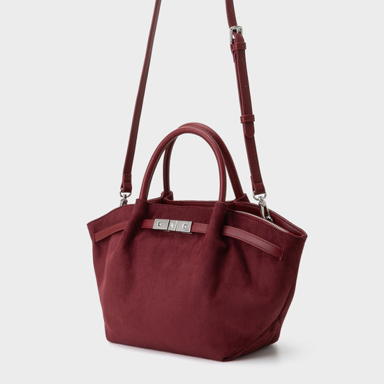 Borsa a mano BRIELLE SMALL SIMILSUEDE - WINE
