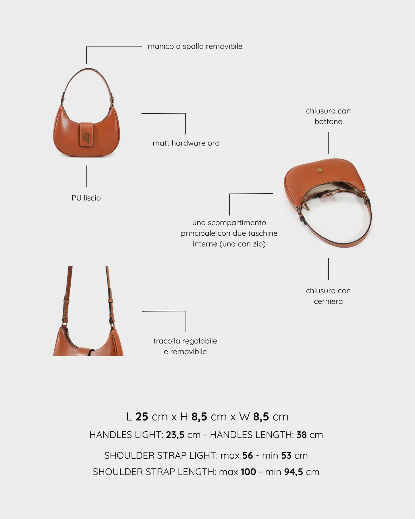 Borsa a spalla BEA - BROWN