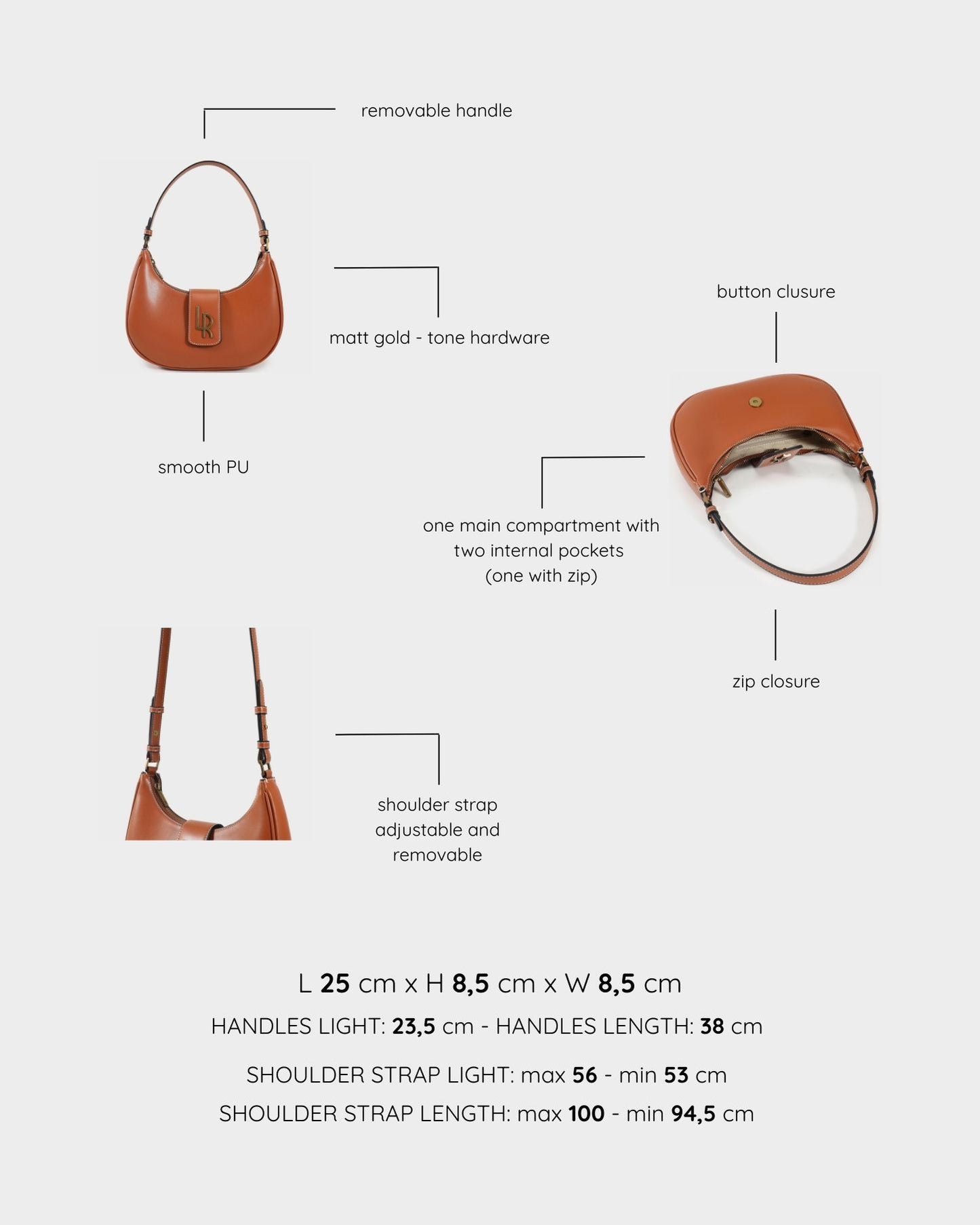 Borsa a spalla BEA - BROWN