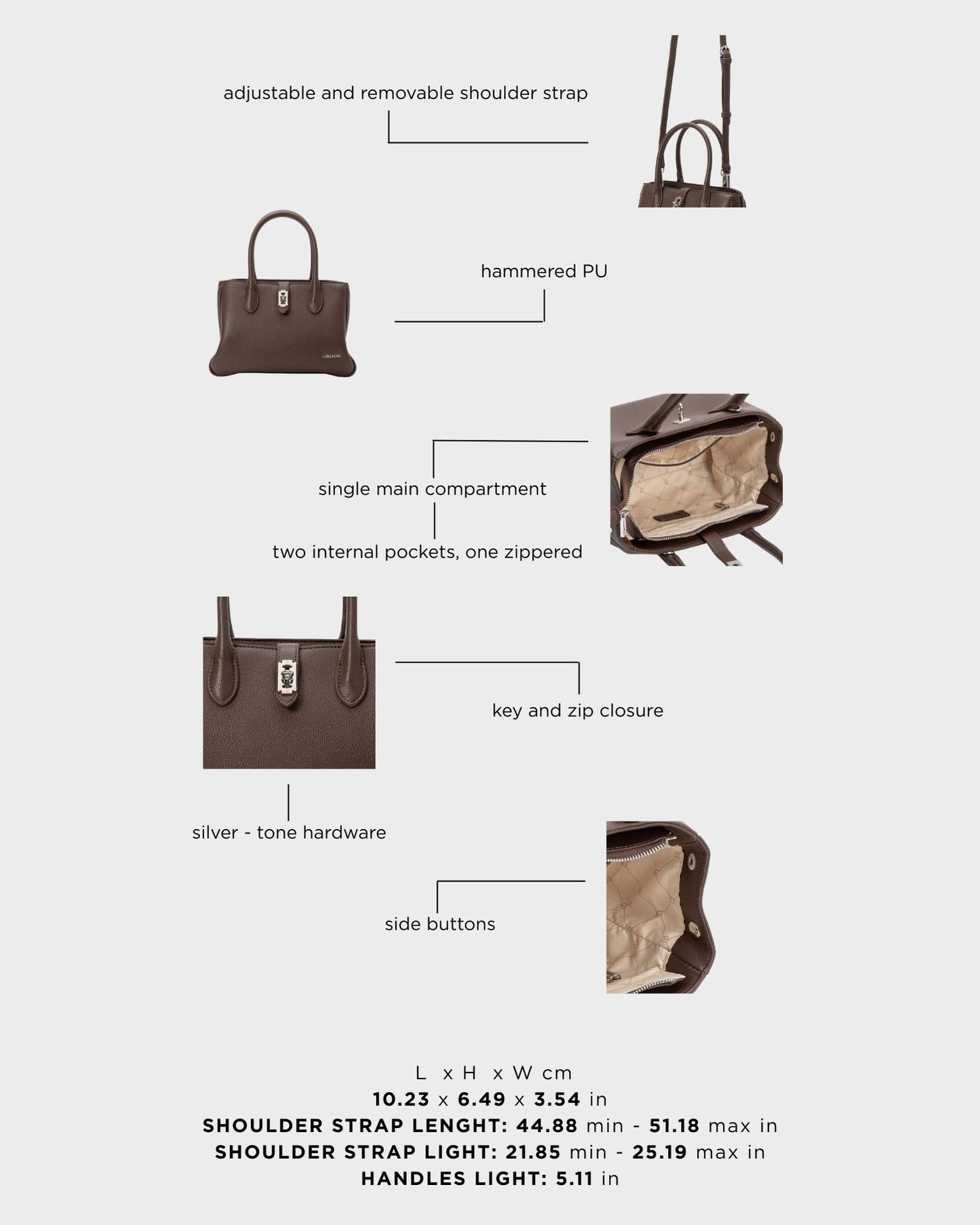 Borsa a mano LENÚ - BROWN