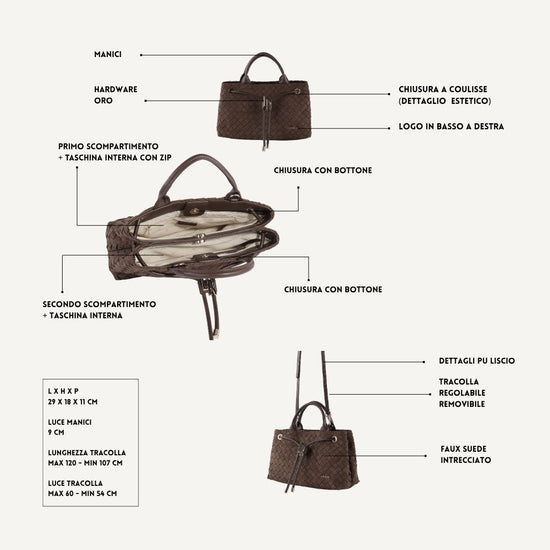 Borsa a mano MEGAN SIMILSUEDE - BROWN