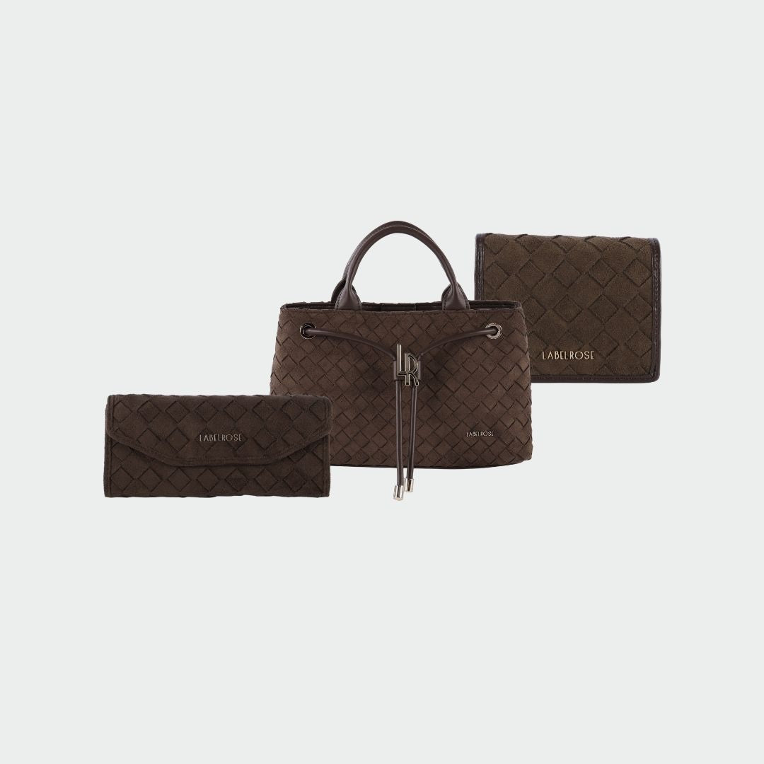 MEGAN FAUX SUEDE MATCHING SET - BROWN