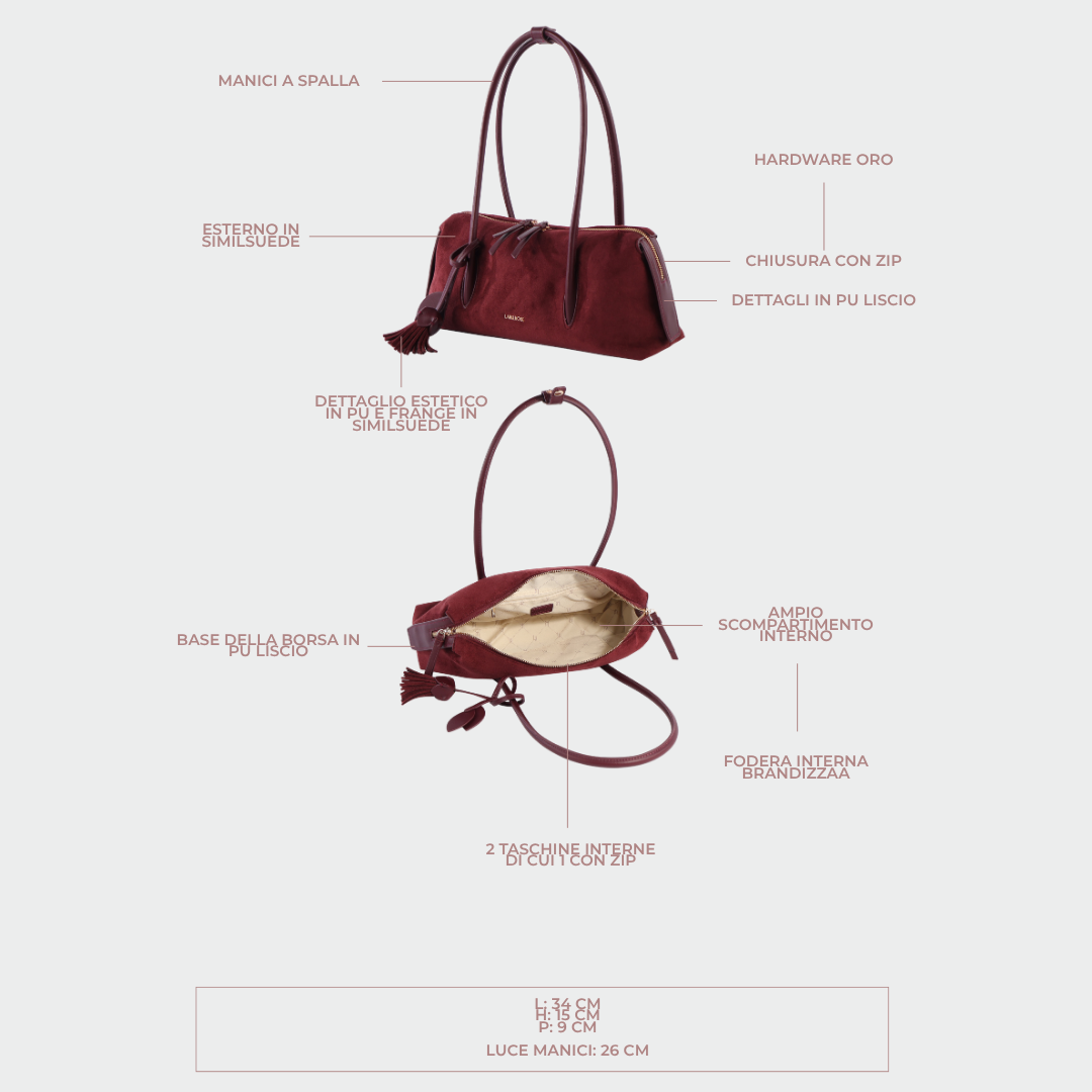 Borsa a spalla LIVIA - BURGUNDY