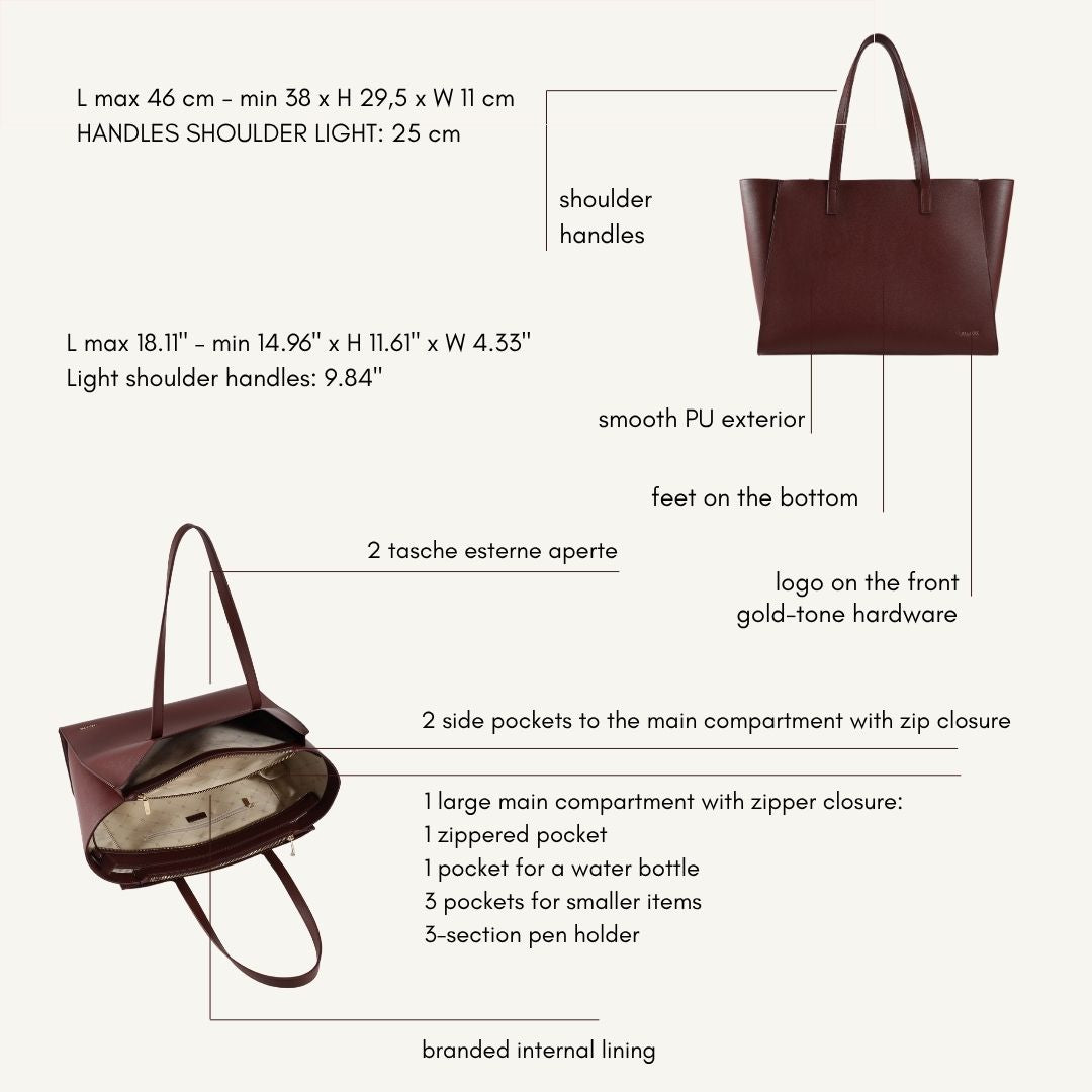Borsa a spalla MELISSA EXTRA BIG - BURGUNDY
