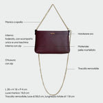 Pochette ANNIE vera pelle - BURGUNDY