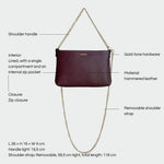 Pochette ANNIE vera pelle - BURGUNDY