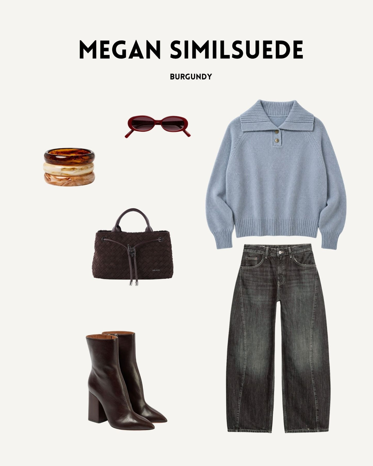 Bolso de mano MEGAN ANTE SINTÉTICO - BURDEOS