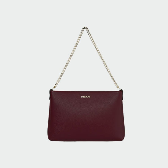 ANNIE genuine leather clutch - BURGUNDY