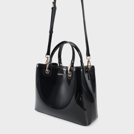 Borsa a mano MARGOT BIG VERNICE - BLACK